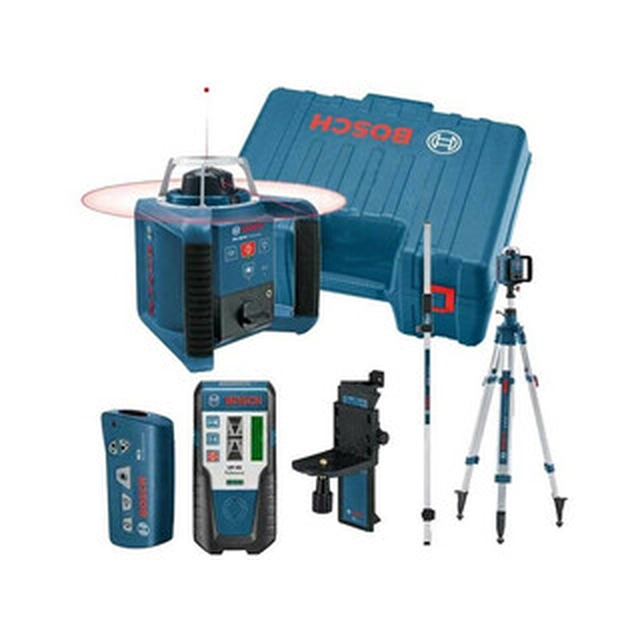 Bosch GRL 300 HV περιστρεφόμενο λέιζερ Εύρος: 0 - 30 m/0 - 150 m | 4 x μπαταρία + προσαρμογέας μπαταρίας | Σε μια βαλίτσα