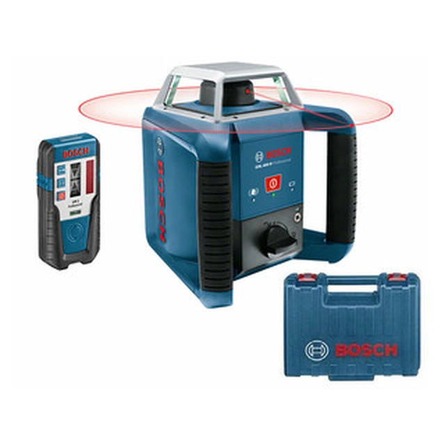 Bosch GRL 400 H rotacinis lazeris Diapazonas: 0 - 10 m/0 - 200 m | 3 x baterija + akumuliatoriaus adapteris | Lagamine