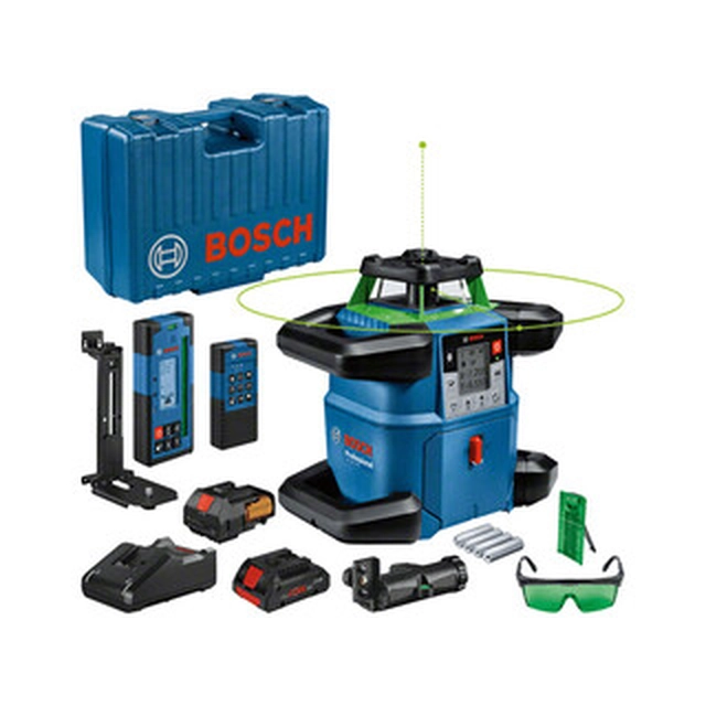 Bosch GRL 650 CHVG  forgólézer Hatósugár: 0 - 35 m/0 - 325 m | 1 x 4 Ah akku + töltő/4 x elem + elemadapter | Kofferben