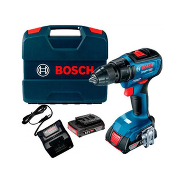 Bosch GSB 18V-50 akkus ütvefúró-csavarozó 18 V | 28 Nm/50 Nm | 1,5 - 13 mm | Szénkefementes | 2 x 2 Ah akku + töltő | L-Case-ben