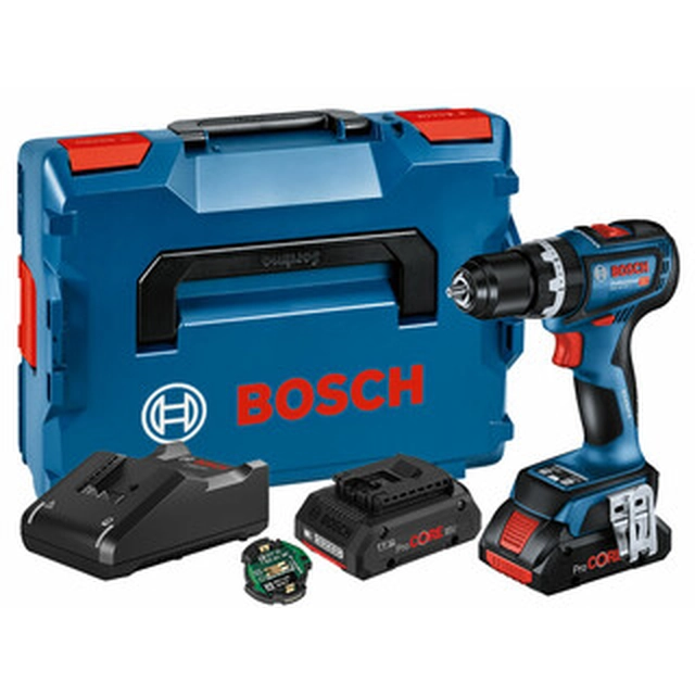 Bosch GSB 18V-90 C akkus ütvefúró-csavarozó 18 V | 36 Nm/64 Nm | 1,5 - 13 mm | Szénkefementes | 2 x 4 Ah akku + töltő | L-Boxx-ban