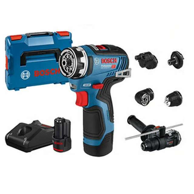 Bosch GSR 12V-35 Aku vrtací šroubovák FC se sklíčidlem 12 V | 35 Nm | Carbon Brushless | 2 x 3 Ah baterie + nabíječka | v L-Boxx