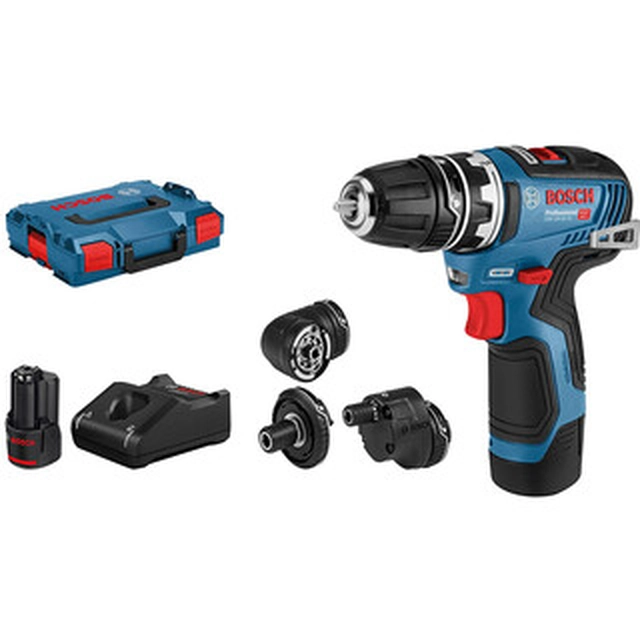 Bosch GSR 12V-35 Aku vrtací šroubovák FC se sklíčidlem 12 V | 35 Nm | Carbon Brushless | 2 x 3 Ah baterie + nabíječka | v L-Boxx