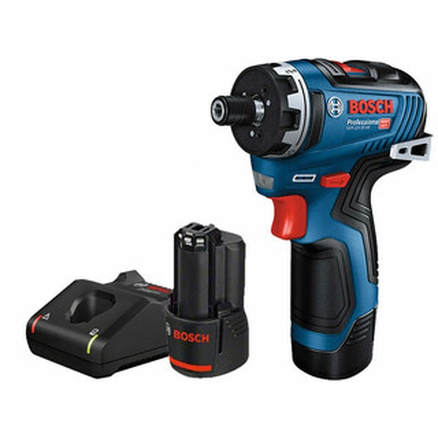 Bosch GSR 12V-35 HX akkus fúrócsavarozó bitbefogással 12 V | 20 Nm/35 Nm | Szénkefementes | 2 x 3 Ah akku + töltő | Kartondobozban