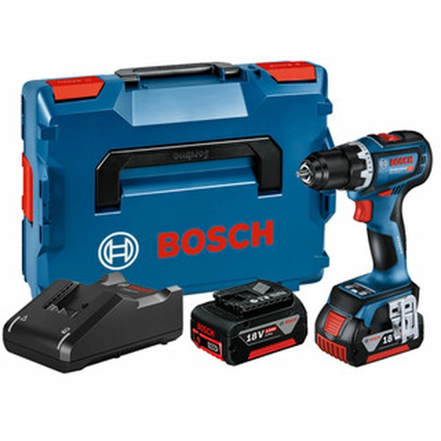 Bosch GSR 18V-90 C accuboormachine met boorkop 2x5Ah in L-Boxx