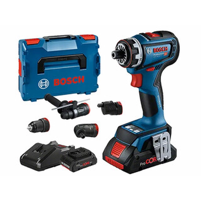 Bosch GSR 18V-90 FC perceuse-visseuse sans fil avec porte-embout 18 V | 36 Nm/64 Nm | Carbone sans balais | 2 x 4 Ah batterie + chargeur | en L-Boxx