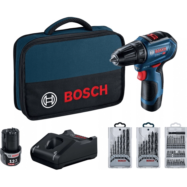 Bosch GSR gręžtuvas/suktuvas 12V-30 12 V 2 x baterija 2 Ah (06019G9001)