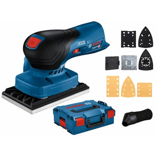 Bosch GSS 12V-13 akkus rezgőcsiszoló 12 V | 80 x 130 mm | Szénkefés | Akku és töltő nélkül | L-Boxx-ban