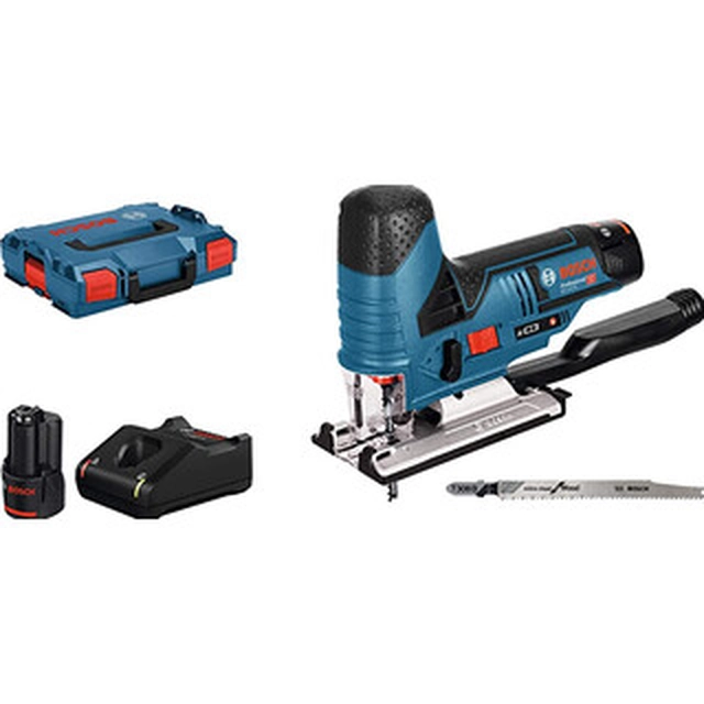 Bosch GST 12V-70 akkus dekopírfűrész 12 V | 70 mm | Szénkefés | 2 x 3 Ah akku + töltő | L-Boxx-ban