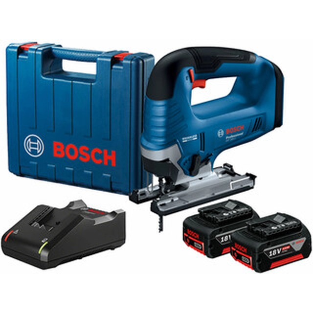 Bosch GST 185-LI akkus dekopírfűrész 18 V | 125 mm | Szénkefementes | 2 x 4 Ah akku + töltő | Kofferben