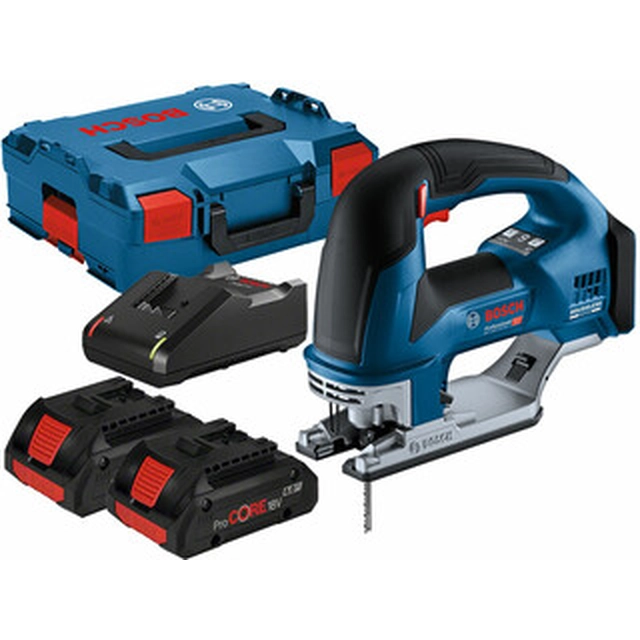 Bosch GST 18V-155 BC akkus dekopírfűrész 18 V | 135 mm | Szénkefementes | 2 x 4 Ah akku + töltő | L-Boxx-ban