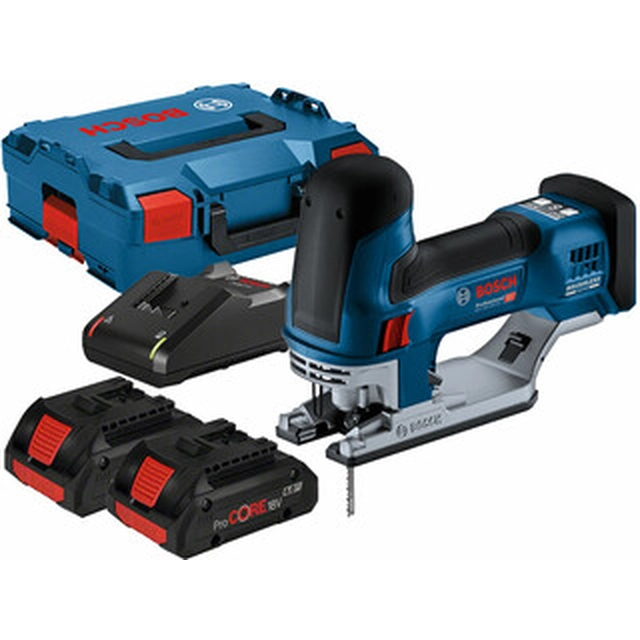 Bosch GST 18V-155 SC akkus dekopírfűrész 18 V | 155 mm | Szénkefementes | 2 x 4 Ah akku + töltő | L-Boxx-ban