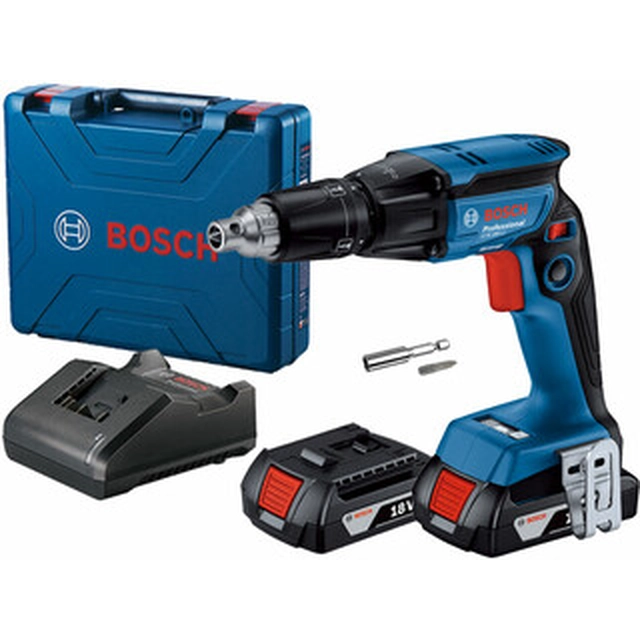 Bosch GTB 185-LI cordless screwdriver with depth stop 18 V | Carbon Brushless | 2 x 2 Ah battery + charger | In a suitcase