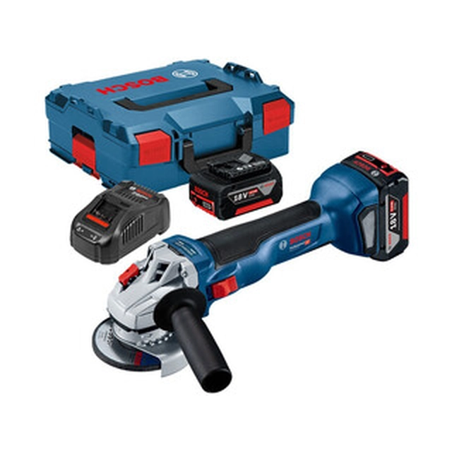 Bosch GWS 18V-10 cordless angle grinder 18 V | 125 mm | 9000 RPM | Carbon Brushless | 2 x 5 Ah battery + charger | in L-Boxx