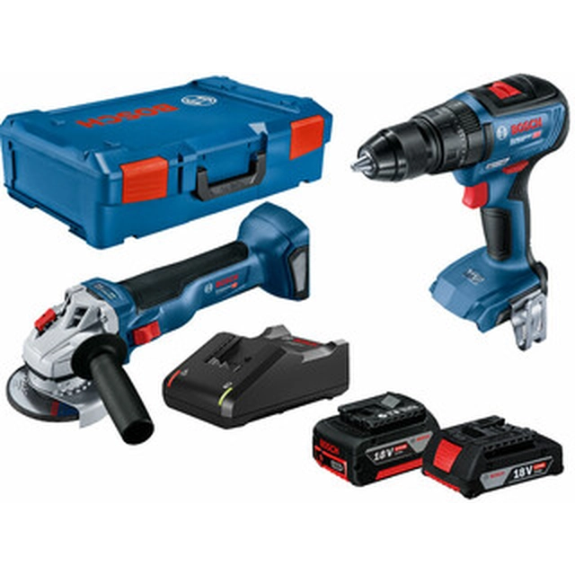 Bosch GWS 18V-10 + GSB 18V-50 konepaketti L-Boxxissa