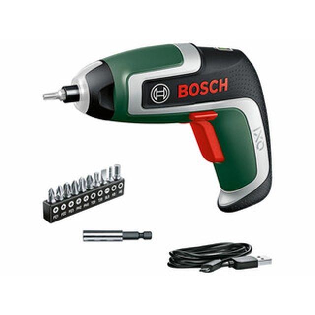 Bosch IXO 7 cordless screwdriver 3,6 V | 3 Nm/5,5 Nm | 1/4 inches | Carbon brush | USB cable | In a cardboard box