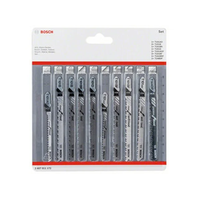 Bosch jigsaw blade set 83 mm/100 mm 10 pcs