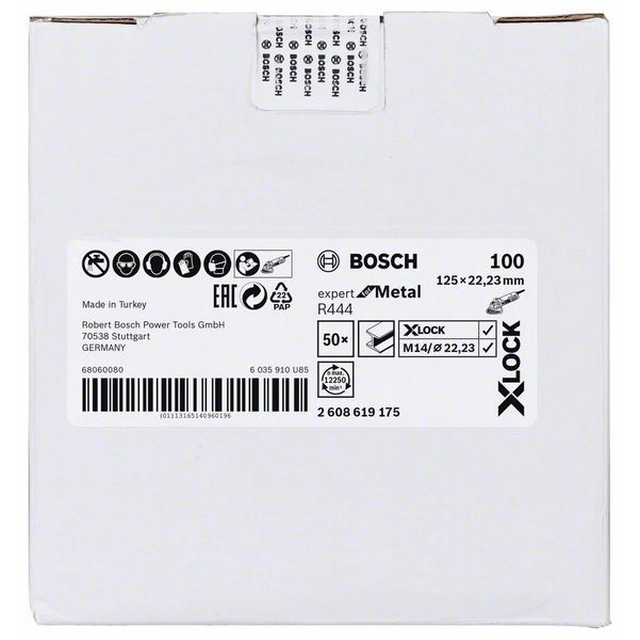 BOSCH netkane brusne ploče sa X-LOCK sustavom,Ø 125 mm, g 100, R444, Stručnjak za metal,1 kom.D-125 mm-G-100