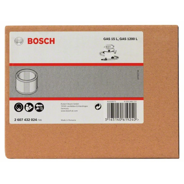 BOSCH Pleated filter for GAS 15 L