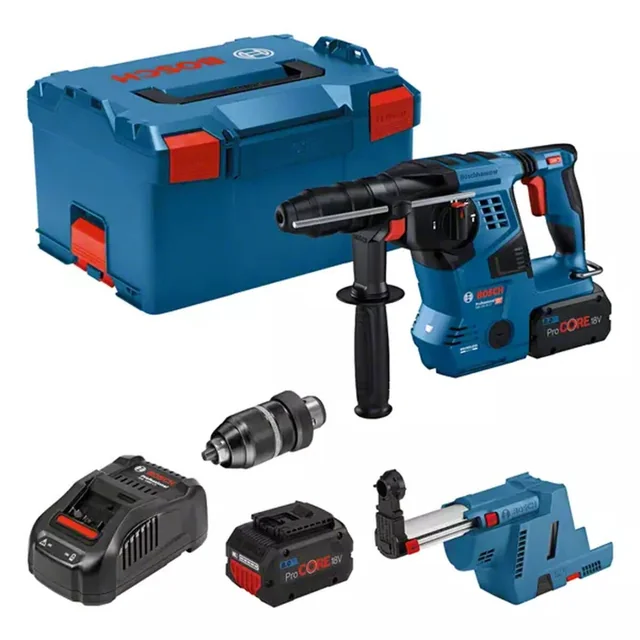 BOSCH pneumatikus kalapács GBH18V-28CF 2X8AH + GDE18V-16