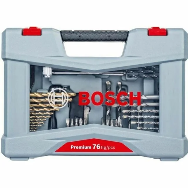 BOSCH-porasarja 2608P00234 76 osat ruostumattomasta teräksestä valmistettu kantolaukku