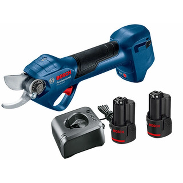 Bosch Pro Pruner Akku-Gartenschere 12 V | 25 mm | Carbon bürstenlos | 2 x 3 Ah Akku + Ladegerät | Im Karton