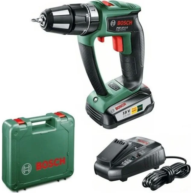 Bosch PSB borr/skruvdragare 1800 LI-2 Ergonomisk 18 V 1 x batteri 2.5 Ah (06039B0300)