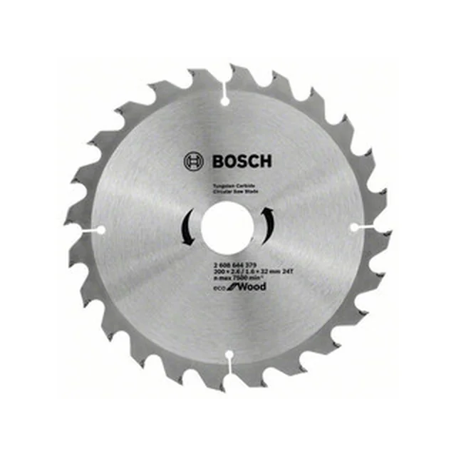 Bosch-pyörösahanterä 200 x 32 mm | hampaiden lukumäärä: 24 db | leikkuuleveys: 2,6 mm
