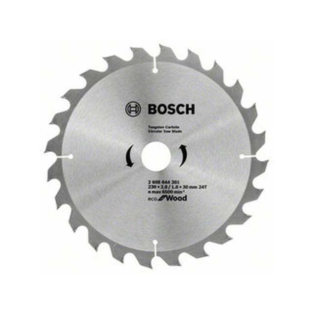 Bosch ripzāģa asmens 230 x 30 mm | zobu skaits: 24 db | griešanas platums: 2,8 mm