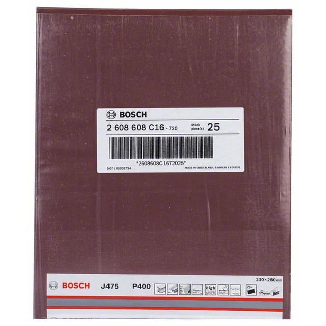BOSCH švitrinis popierius J475 230x280 mm,400