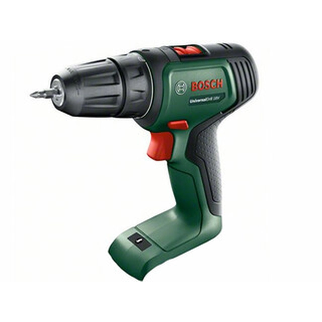 Bosch UniversalDrill 18 akumulatora urbjmašīna ar patronu 18 V | 23 Nm/32 Nm | Oglekļa suka | Bez akumulatora un lādētāja | Kartona kastē