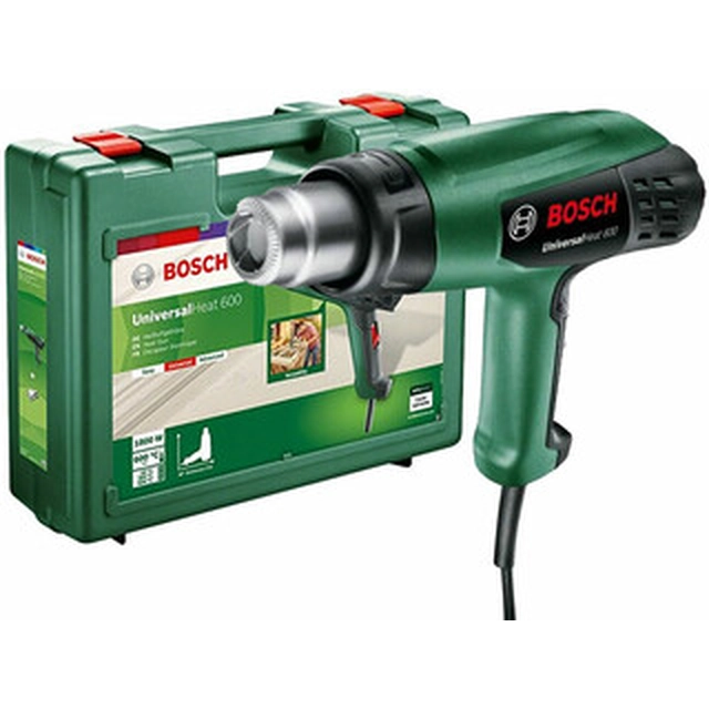 Bosch UniversalHeat 600 elektriskais manuālais siltuma pūtējs 50 - 600 °C | 0,2 - 0,5 m³/min | 1800 W | Čemodānā