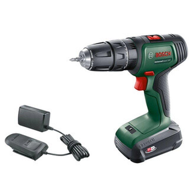 Bosch UniversalImpact 18V-EC accuklopboormachine 18 V | 60 Nm | 1,5 - 13 mm | Koolborstel | 1 x 2 Ah accu + lader | In een koffer