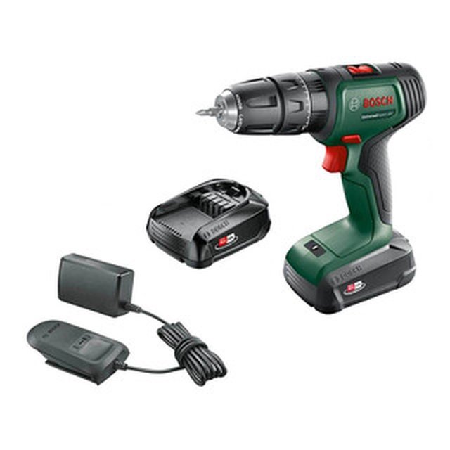 Bosch UniversalImpact 18V-EC akumulátorová příklepová vrtačka 18 V | 60 Nm | 1,5 - 13 mm | Uhlíkový kartáč | 2 x 2 Ah baterie + nabíječka | V kufru