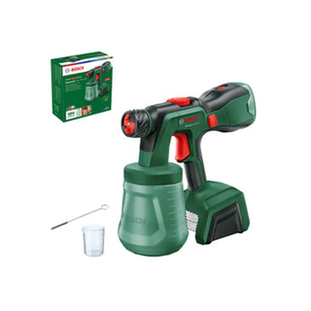 Bosch UniversalSpray 18V-300 акумуляторний фарборозпилювач 18 V | 0 - 300 л/хв | Резервуар 1200 мл | Без акумулятора та зарядного | В картонній коробці