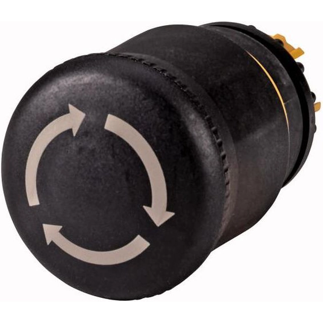 Botão Eaton Safety acionado preto por rotação sem luz de fundo M22S-PVT (271499)