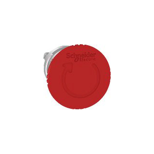 Botón de seguridad Schneider Electric accionado rojo por rotación sin retroiluminación (ZB4BS844)