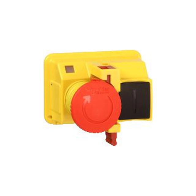 Botón de seguridad Schneider Electric para cajas rojas girando (GV2K04)