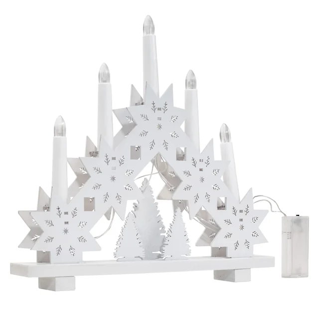 Bougeoir de Noël en bois LED blanche 371720