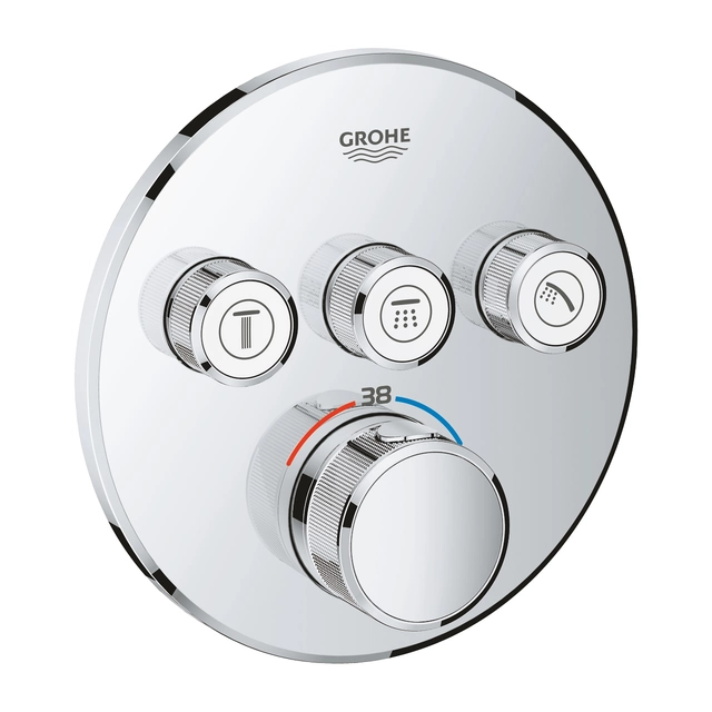 Bovendeel voor Grohe douchemengkraan, SmartControl rond, 3 bediening