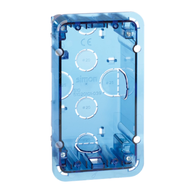 Box / housing for built-in mounting in the wall / ceiling Kontakt-Simon 51020101-039 Flush mounted (plaster) Rectangular Plastic Untreated Blue