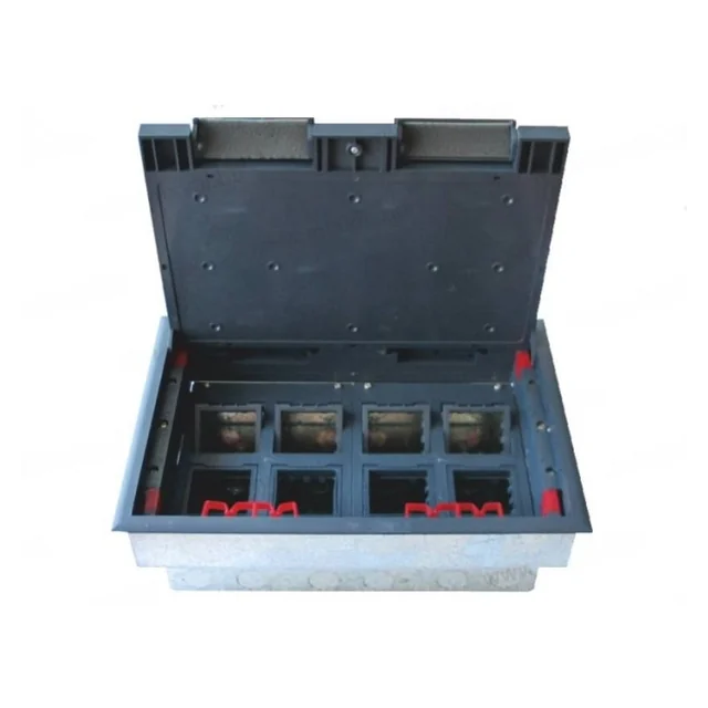 Box ingebed in de vloer 16 modules IP30 IK10 compatibel met modulaire TEM-apparatuur