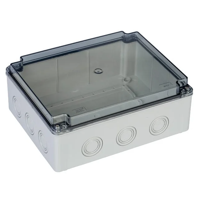 Box junction box distribution 240x190x90mm applied transparent form of cable glands protection degree IP67