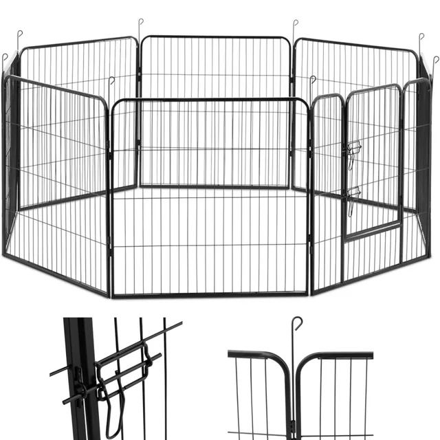 Box, recinto, recinto per cani, cuccioli, con cancello, altezza 81 cm 8 segmenti