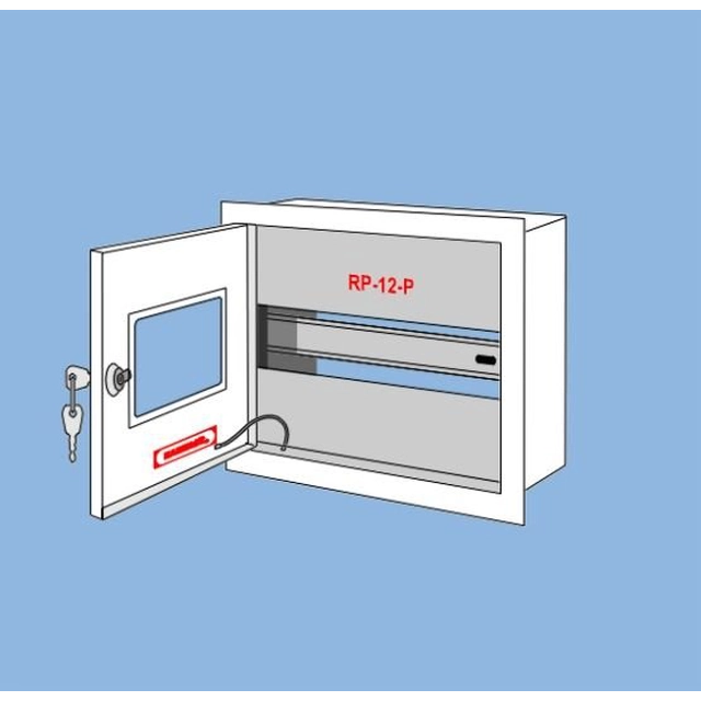 Bracer Verzegelde p/t-schakelkast met slot IP30 wit RP-12-P Z/O