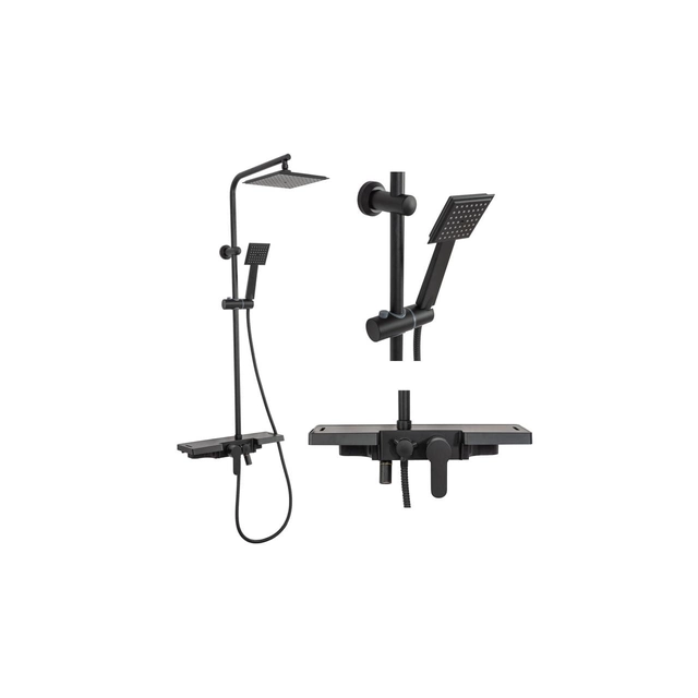 Bravo Black shower set with faucet - Additionally 5% discount with code REA5