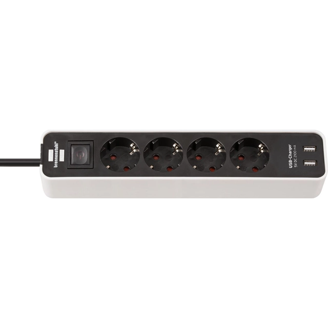 Brennenstuhl Ecolor anti-surge power strip 4 sockets 1.5 m white and black (1153240026)