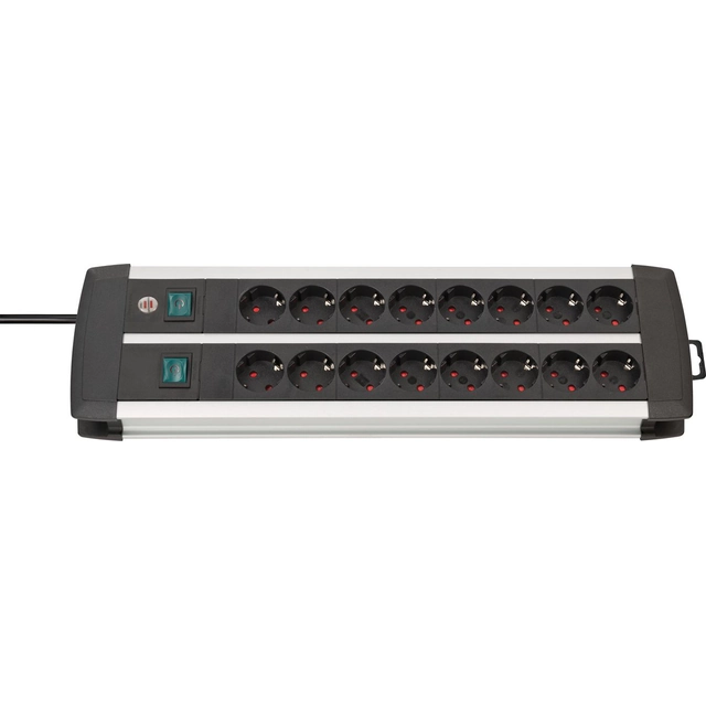 Brennenstuhl Premium-Alu-Line power strip 16 sockets 3 m black and silver (1391000916)