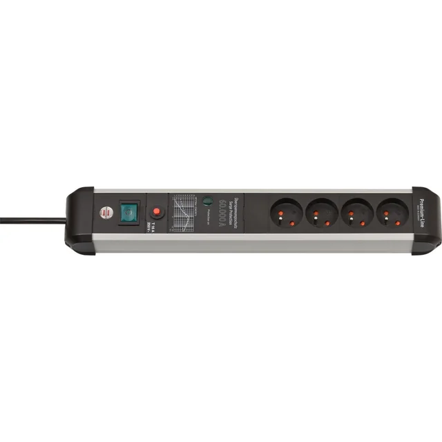 Brennenstuhl Premium-Protect-Line overspanningsbeveiliging 4 stopcontacten 3 m zwart en zilver (1391014400)