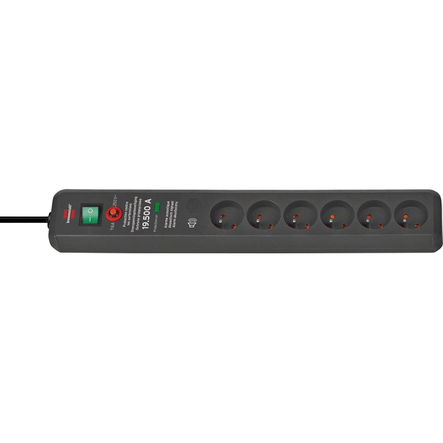 Brennenstuhl Secure-Tec overspanningsbeveiligingsstekkerdoos 6 stopcontacten 3 m zwart (1441060000)
